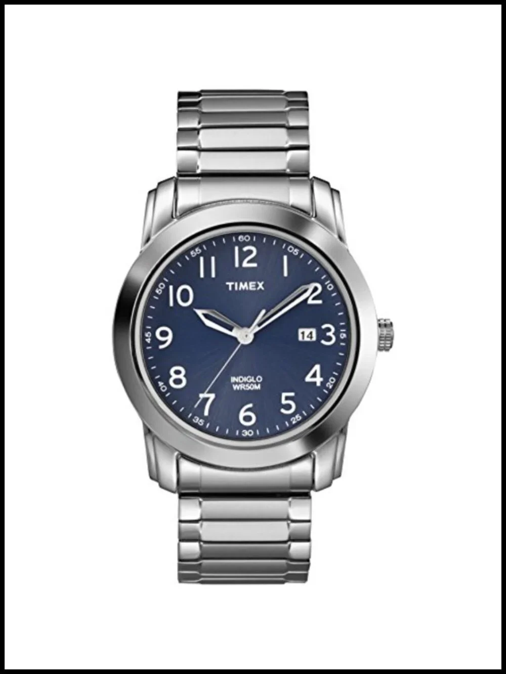 Timex Highland Street Men's Stainless Steel Expansion Band Watch Indiglo